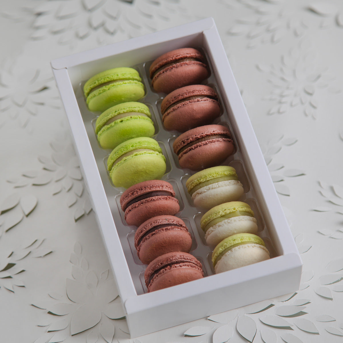 YBLN After Dinner macaron box, 12 pieces, four flavours, Calgary