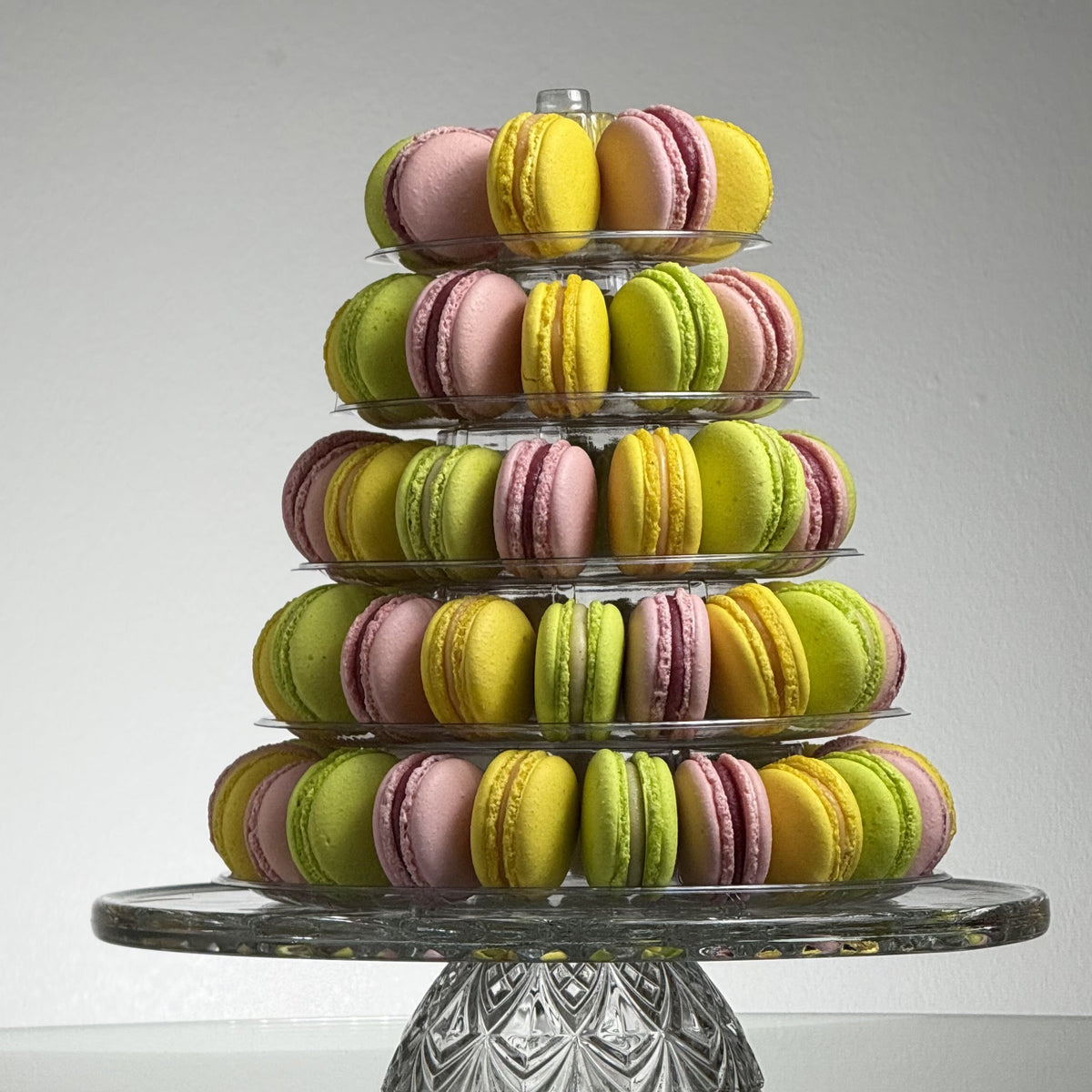 Macaron Tower with 70 pieces, three flavours, YBLN Pastry Calgary