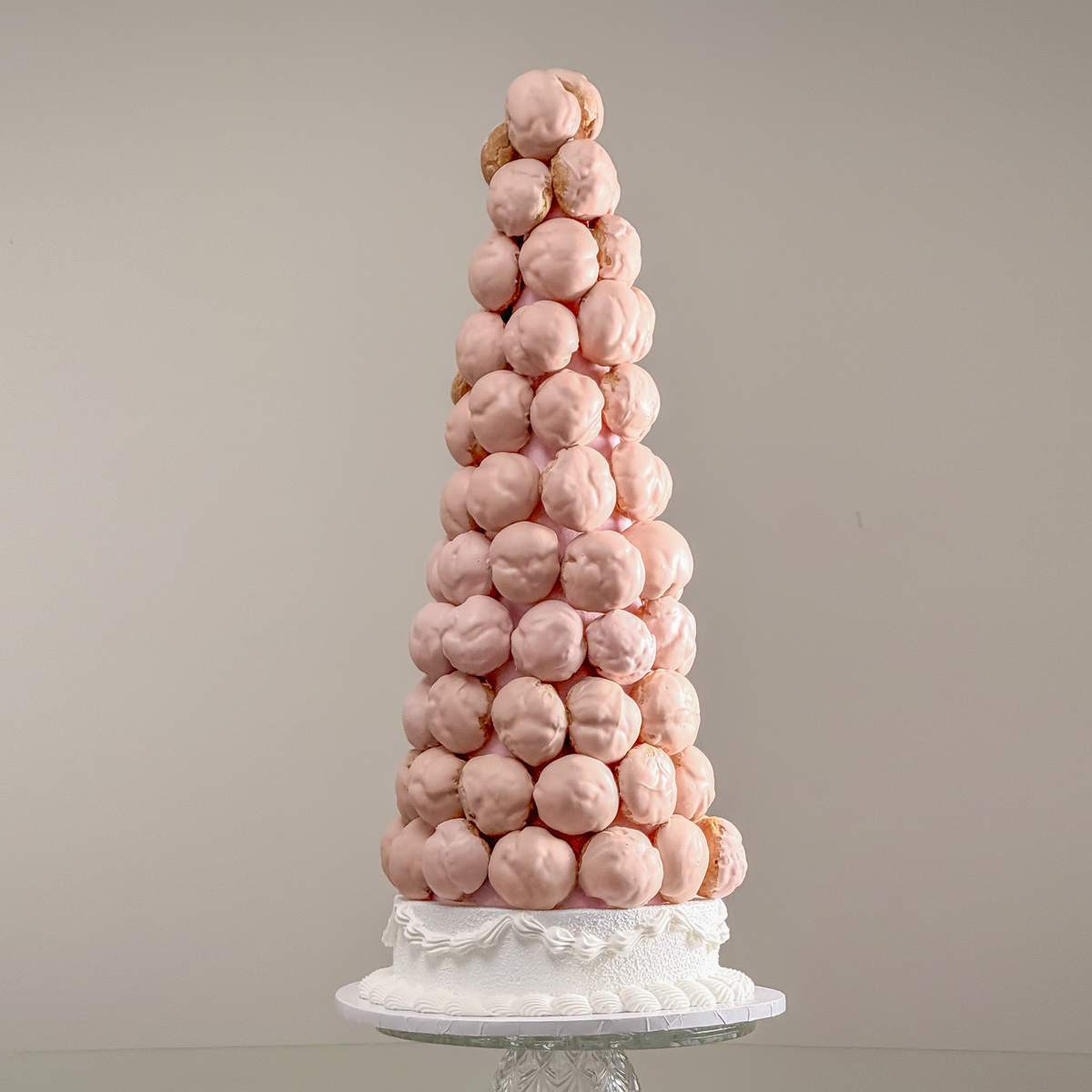 Croquembouche tower with Belgian chocolate finish, YBLN Pastry Calgary